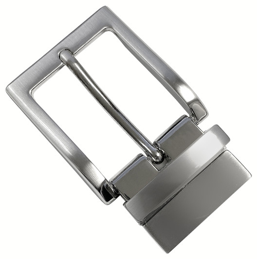 A505S NB Hand Polished Reversible Belt Buckle Fits 1-3/8"(35mm) Wide Belt Strap (Nickel Brushed)
