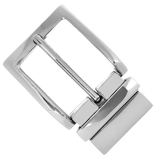 A505S NP Hand Polished Reversible Belt Buckle Fits 1-3/8"(35mm) Wide Belt Strap (Nickel Plated)