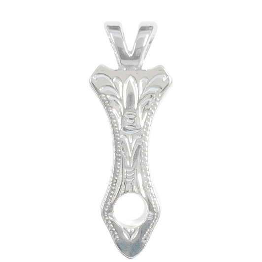 A7000 SP Engraved Concho Necklace Adapter- Bright Silver