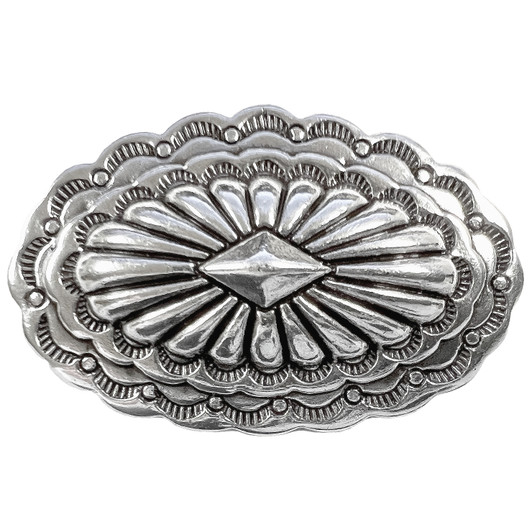 F9538 LASRP 1-7/8" X 1-1/8" Antique Engraved Southwestern Oval Conchos Screwback