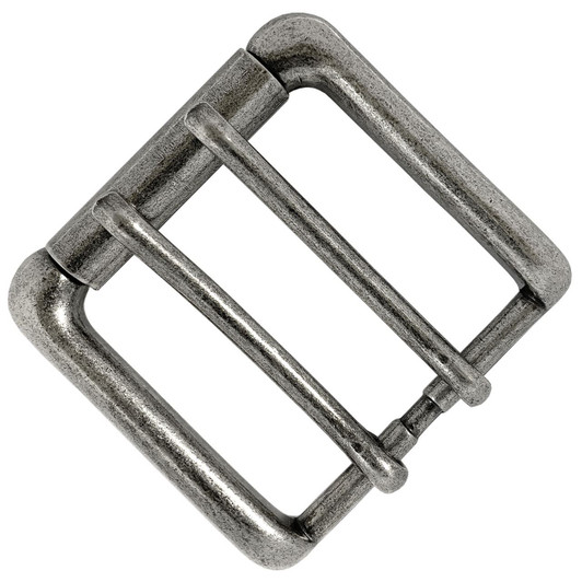 BS9979 ANR Double Prong Roller Belt Buckle Fits 1-1/2"(38mm) Belt (Antique Silver)