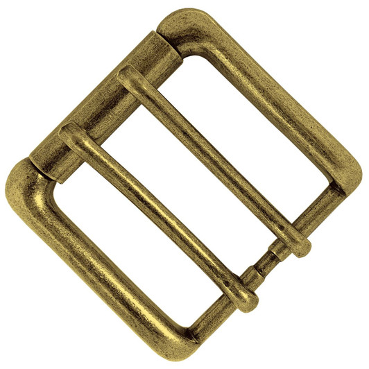 BS9979 OEB Double Prong Roller Belt Buckle Fits 1-1/2"(38mm) Belt (Antique Gold)