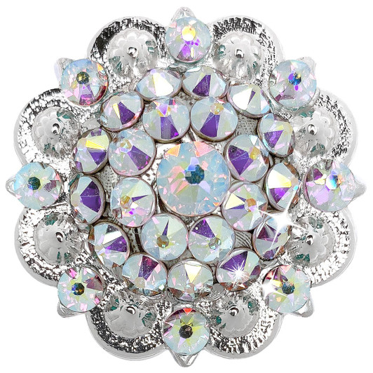 Crystal AB Bright Silver Berry Rhinestone Crystal Concho Designed and assembled in the U.S