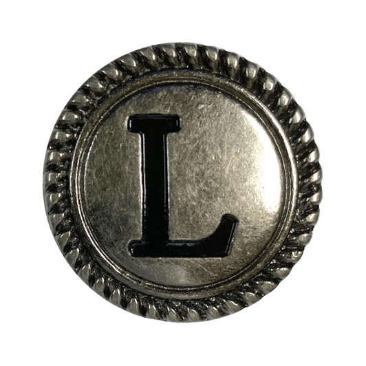 TR2575 ANR 1-1/8" Antique Silver Letter Initial Alphabet Conchos Screw Back Concho (Antique, L)