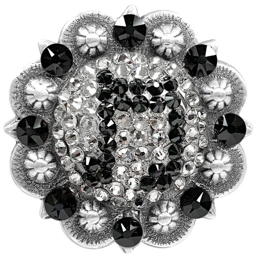 Jet-Crystal Sweet Symphony Antique Silver Berry Rhinestone Crystal Concho Designed and assembled in the U.S