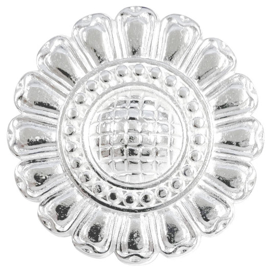FA5986 SP Bright Silver Sun Flower Engraved Concho Screwback