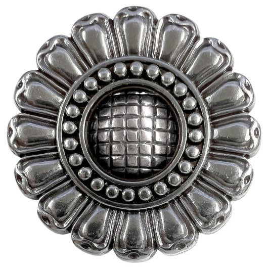 FA5986 LASRP Antique Sun Flower Engraved Concho Screwback