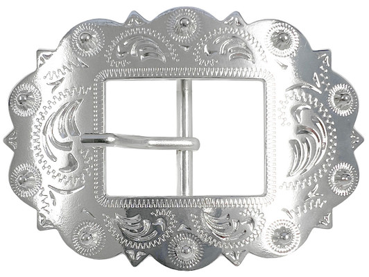 LL2275 SP Bridle Headstall Center Bar Buckle Fits ¾" to 1" Wide Belt Strap (Bright Silver)