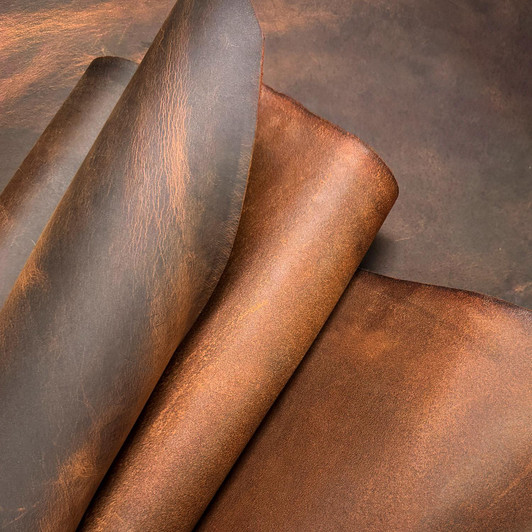 Crazy Horse Leather Hide Vintage Brown Full Grain Leather for Leathercraft