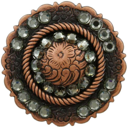 Black Diamond Copper Center Rope Rhinestone Concho