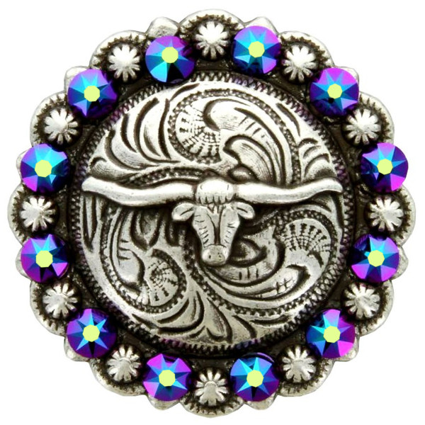 Crystal Scarabaeus Green - Rhinestone Crystal Longhorn Berry Concho