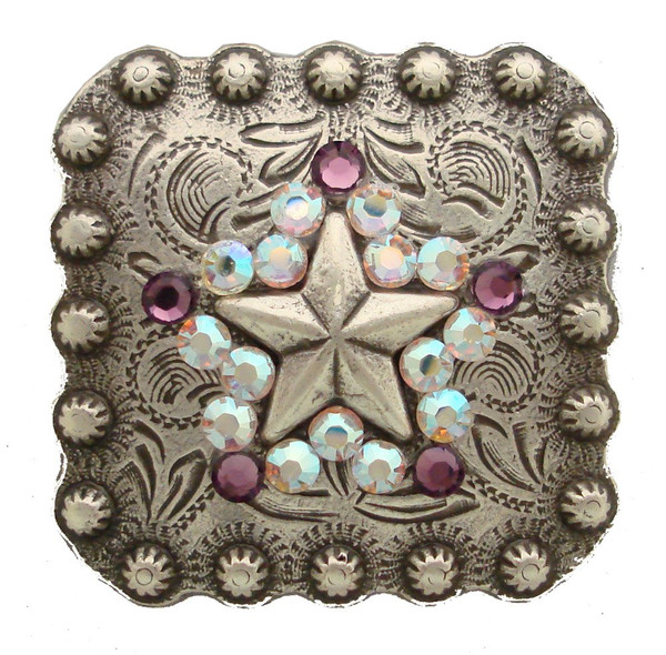 CRYSTAL-AB-AMETHYST Rhinestone Crystals Star Berry Square Concho