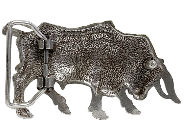 Western Buckle Antique Gold Lady Bull Engraved Belt Buckle