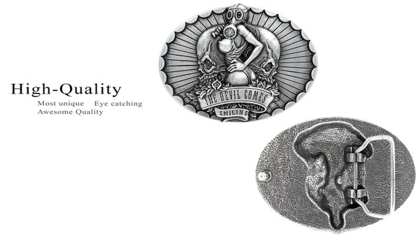 HA1439 LASRP Unique Buckle The Devil Comes Smiling Buckle