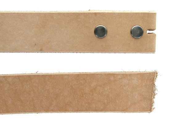 Natural Cowhide Leather Belt Blanks with Snaps 8-9-oz (3.5mm-4.0mm) Size 50"+ Long