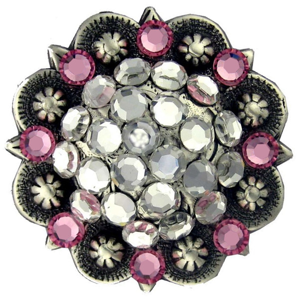 Crystal and Rose Rhinestone Crystals Berry Concho