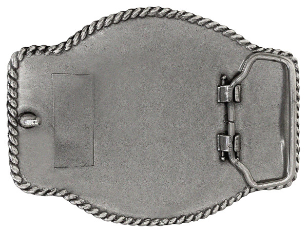 Western Longhorn Steer Ant. Silver & Gold Belt Buckle