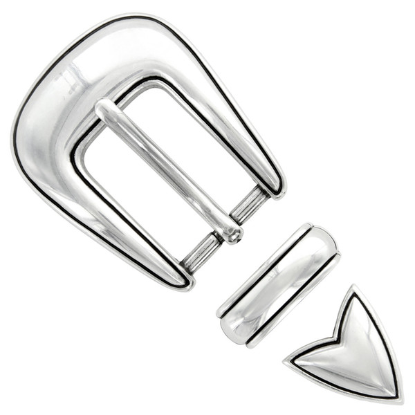 S8622 LASRP Hand Polished Engraved Belt Buckle Set Fits 3/4"(19mm) Belt (Antique Silver)