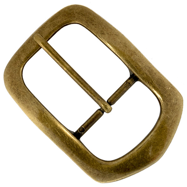 BS9978 Replacement Belt Buckle Antique Polygon Center Bar  fits 1-1/2"(38mm) wide Belt Strap -(Antique Brass)