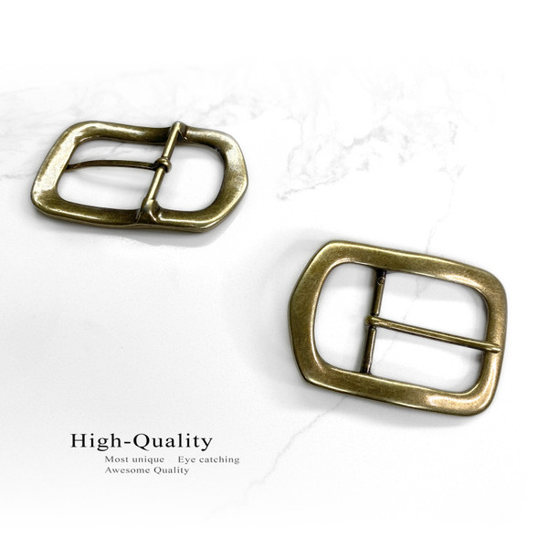 BS9978 Replacement Belt Buckle Antique Polygon Center Bar  fits 1-1/2"(38mm) wide Belt Strap -(Antique Brass)