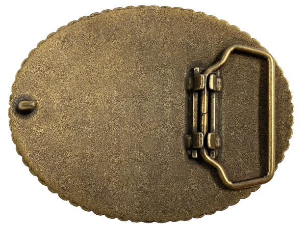 H11659 OEB Oval Rope Edge Buckle Blank Plain Buckle Fits 1-1/2"(38mm) Belt Strap (Antique Gold)