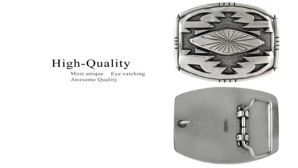 Western Southwestern Antique Engraved Silver Buckle