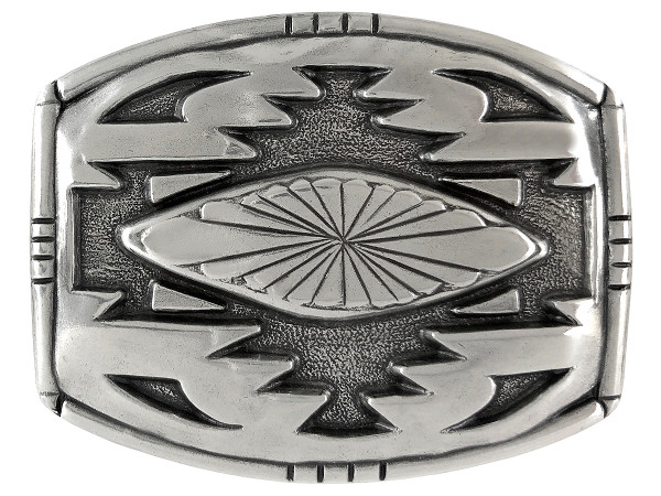 Western Southwestern Antique Engraved Silver Buckle