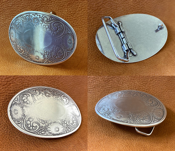 Western Antique Silver  Belt Buckle