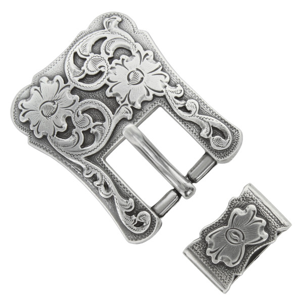 S5401 LASRP 3/4" (19MM) Antique Silver Western Buckle & Loop Set