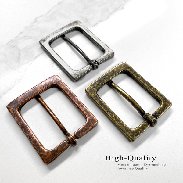 CX-04 ANT Rectangular Heel Bar Belt Buckle Fits 1-1/2"(38mm) Belt (Antique Silver)