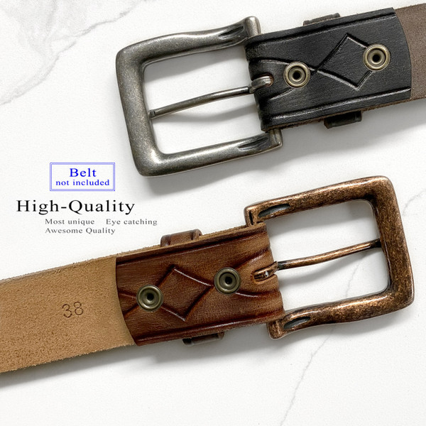 CX-05 BRASS Heel Bar Belt Buckle Fits 1-1/2"(38mm) Belt (Brass)