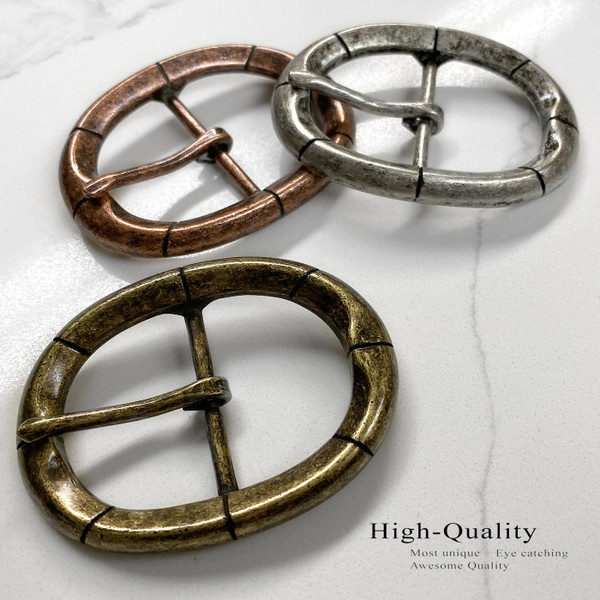 CX-09 ANT Oval Center Bar Belt Buckle Fits 1-1/2"(38mm) Belt (Antique Silver)