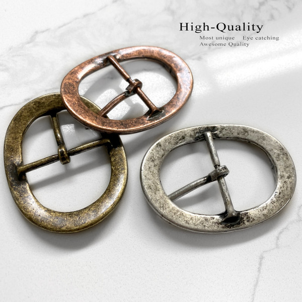 CX-09 COPPER Oval Center Bar Belt Buckle Fits 1-1/2"(38mm) Belt (Copper)
