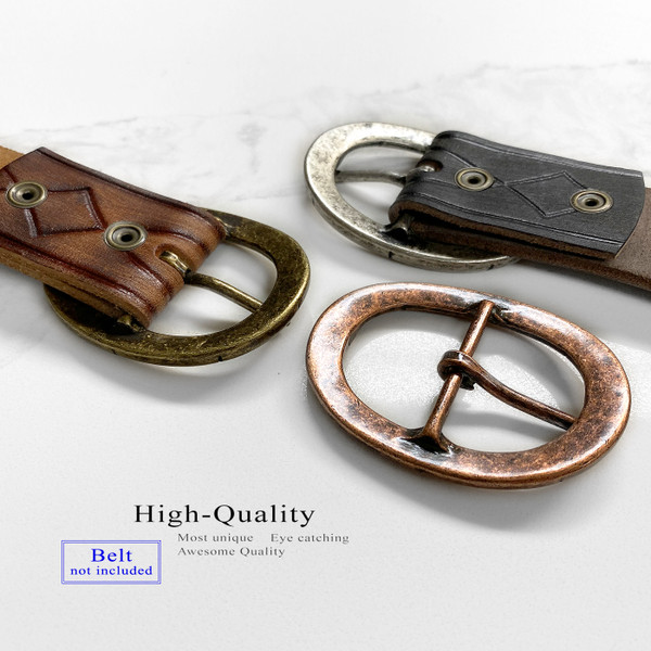 CX-09 COPPER Oval Center Bar Belt Buckle Fits 1-1/2"(38mm) Belt (Copper)