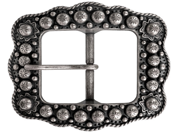 BK3500 OS Bridle Headstall Center Bar Buckle Fits 3/4"(19mm) Strap (Old Silver)