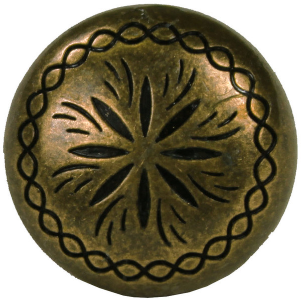 NB-1899 Brass Bronze Engraved Upholstery Tack 7/8" 10/Pack