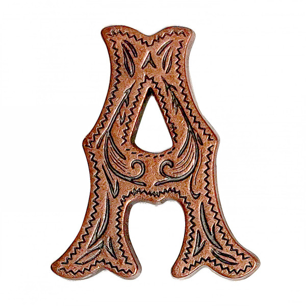 LL3297 COP 3/4" Copper Letter "A" Shaped Concho