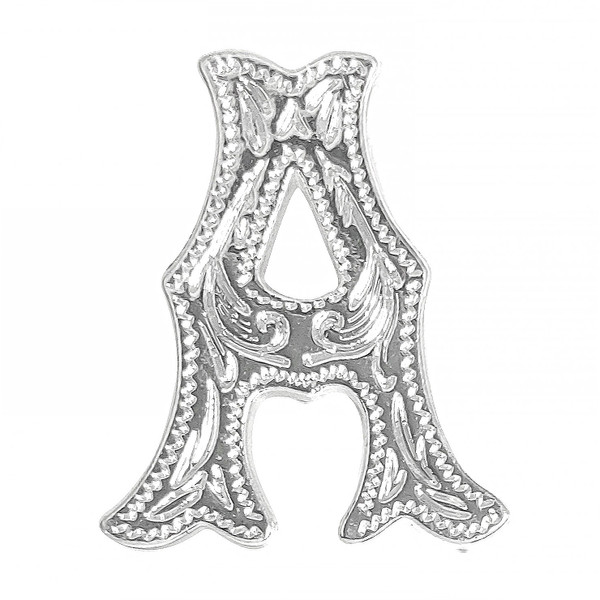 LL3297 SP 3/4" Bright Silver Letter "A" Shaped Concho