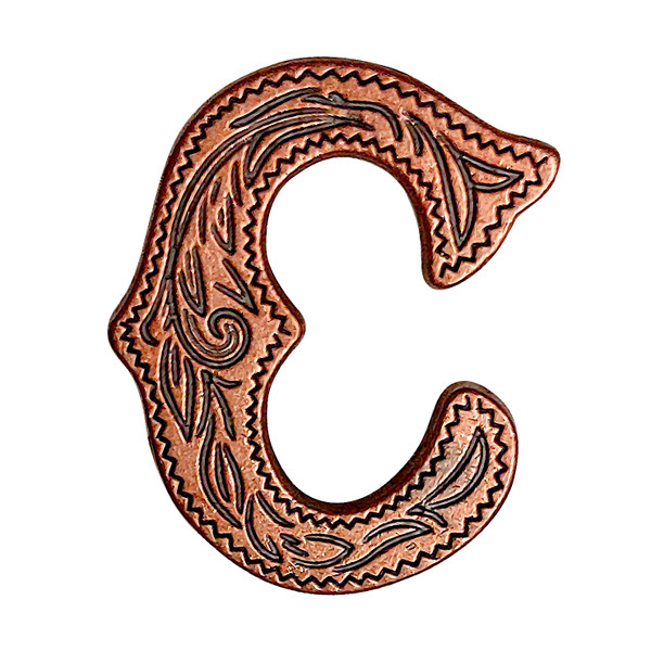 LL3297 COP 3/4" Copper Letter "C" Shaped Concho