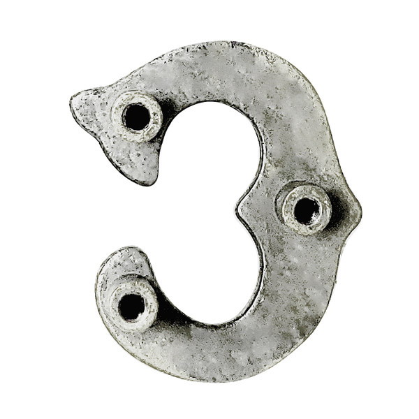 LL3297 OS 3/4" Antique Silver Letter "C" Shaped Concho