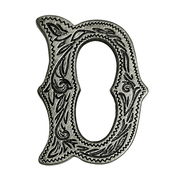 LL3297 OS 3/4" Antique Silver Letter "D" Shaped Concho