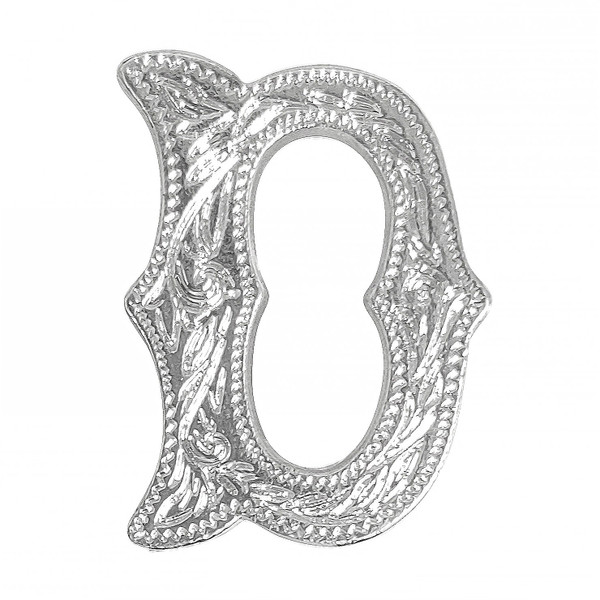 LL3297 SP 3/4" Bright Silver Letter "D" Shaped Concho
