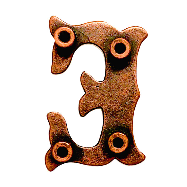 LL3297 COP 3/4" Copper Letter "E" Shaped Concho