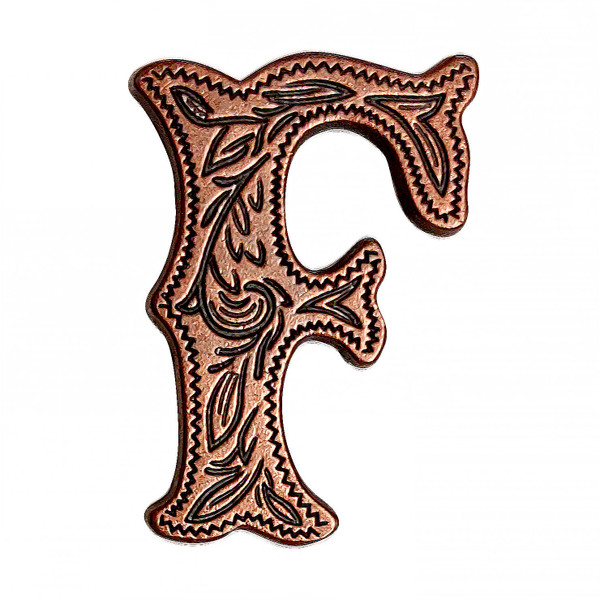 LL3297 COP 3/4" Copper Letter "F" Shaped Concho
