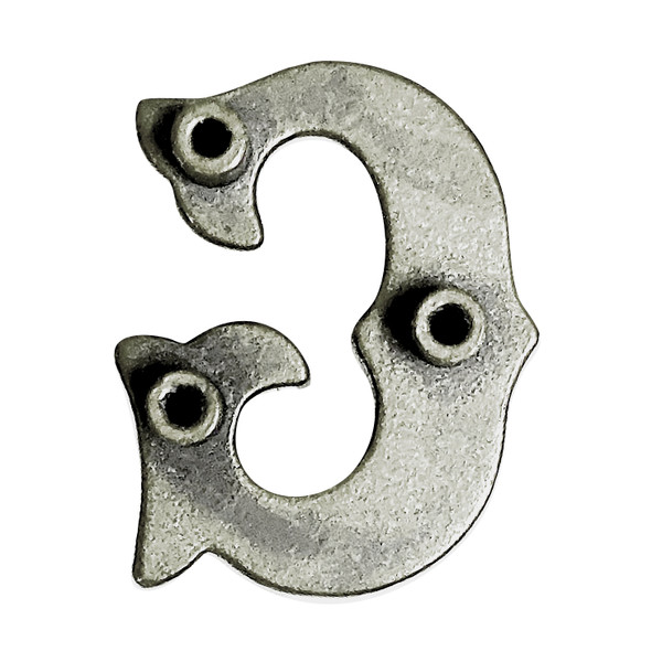 LL3297 OS 3/4" Antique Silver Letter "G" Shaped Concho