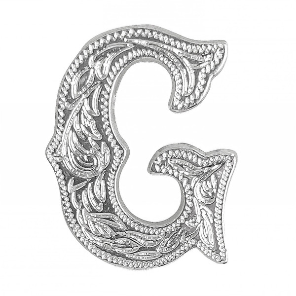 LL3297 SP 3/4" Bright Silver Letter "G" Shaped Concho