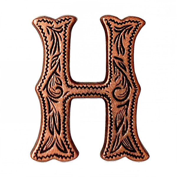 LL3297 COP 3/4" Copper Letter "H" Shaped Concho