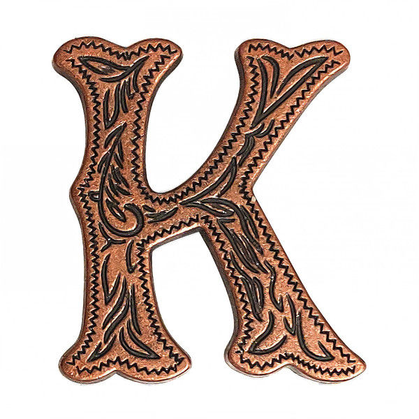 LL3297 COP 3/4" Copper Letter "K" Shaped Concho
