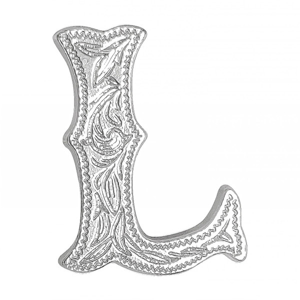 LL3297 SP 3/4" Bright Silver Letter "L" Shaped Concho