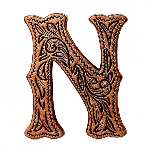 LL3297 COP 3/4" Copper Letter "N" Shaped Concho